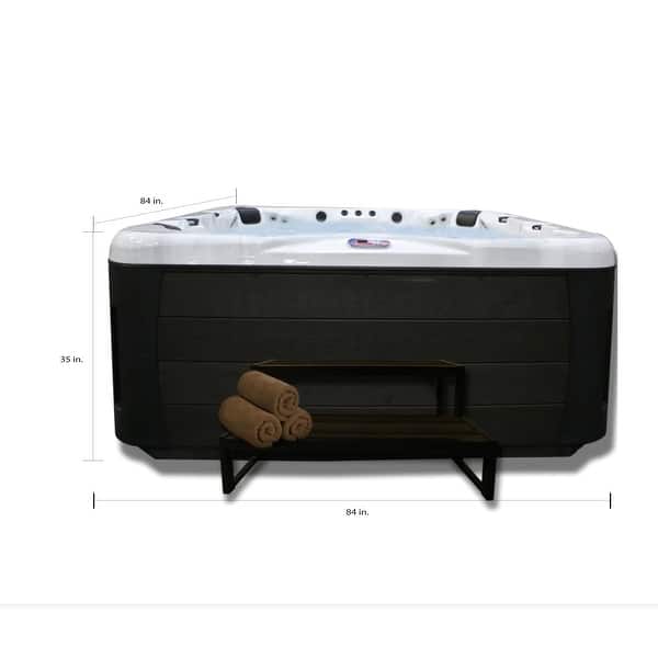 7-Person 56-Jet Premium Acrylic Lounger Hot Tub with bluetooth system ...