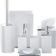 Creative Scents Set Accessori Bagno Lusso 4 Pezzi Vetro Crepitato Bianco