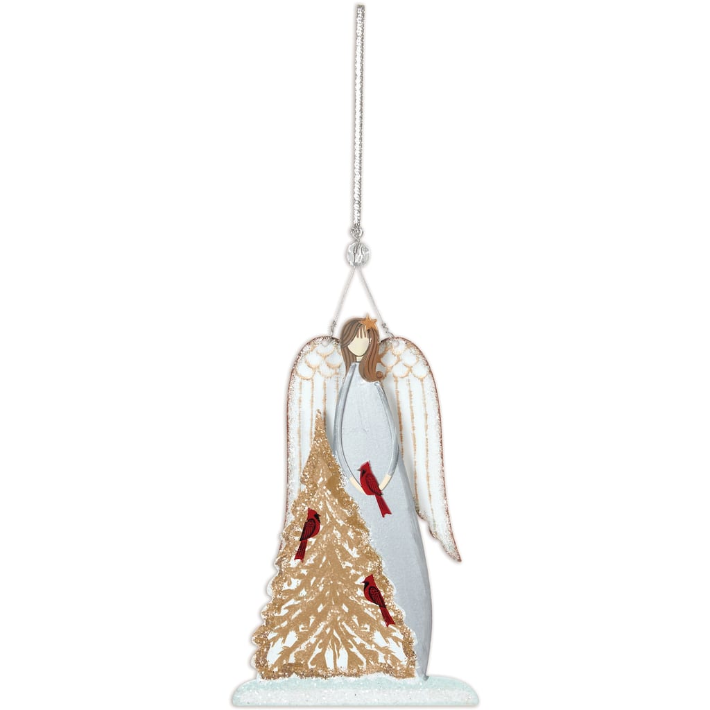 Winter Angel & Cardinals Ornament - Set of 3