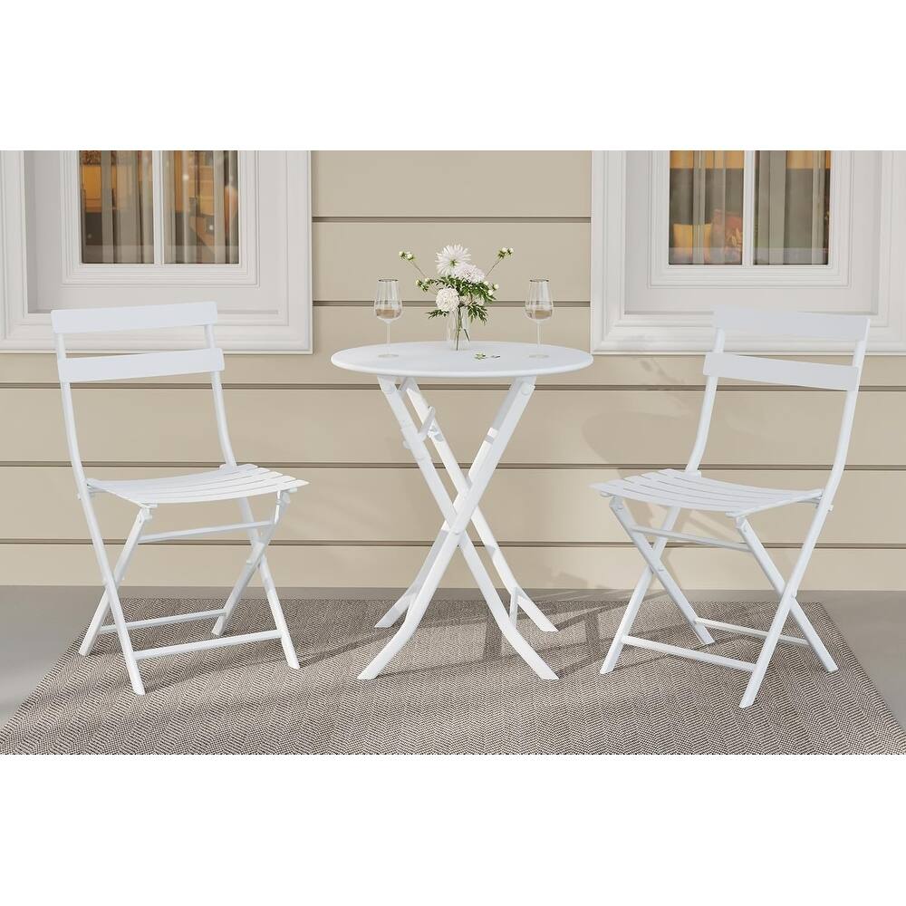 3-Piece Patio Bistro Set Folding Bistro Table and 2 Chairs
