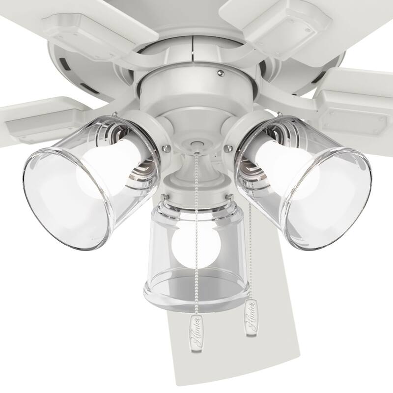 Hunter 60" Crestfield Ceiling Fan w/3-Light LED Light, Pull Chain - Farmhouse, Transitional, Rustic - Exclusive SureSpeed!