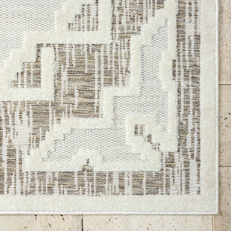 Abani Rugs Dusk Collection DUS140A Tribal Medallion Beige Area Rug