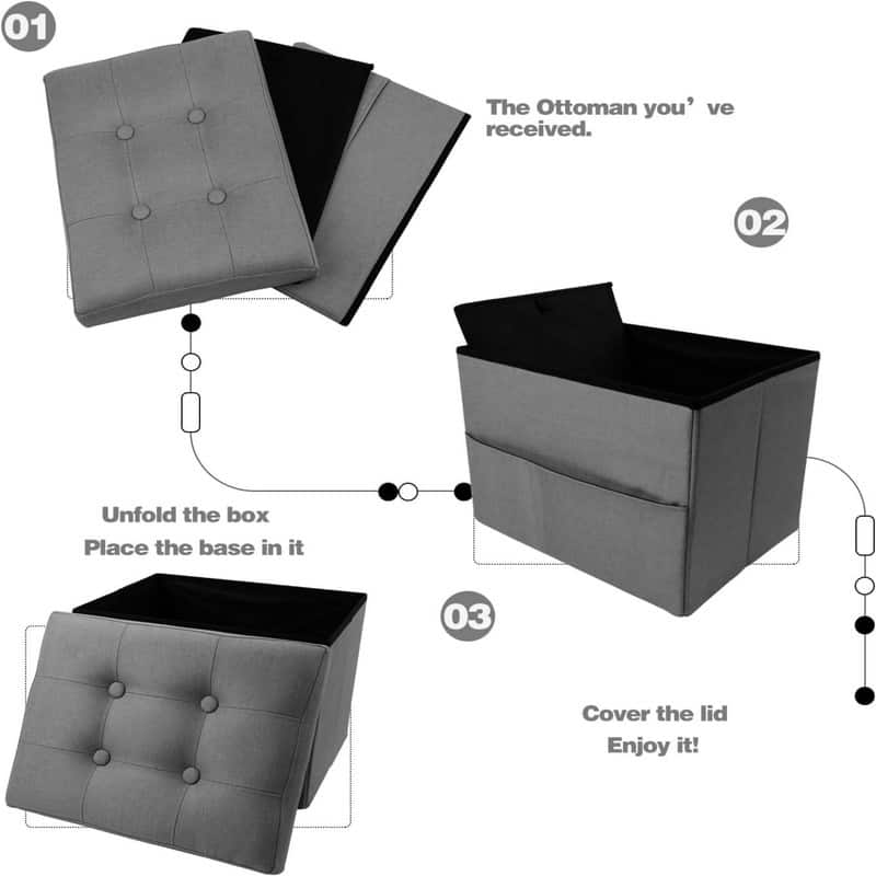 Storage Ottoman Folding 17x13x13