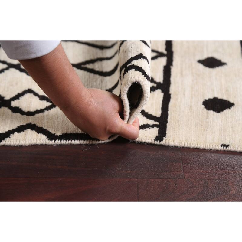 Vegetable Dye Moroccan Contemporary Area Rug Hand-knotted Wool Carpet - 8'1" x 9'9"