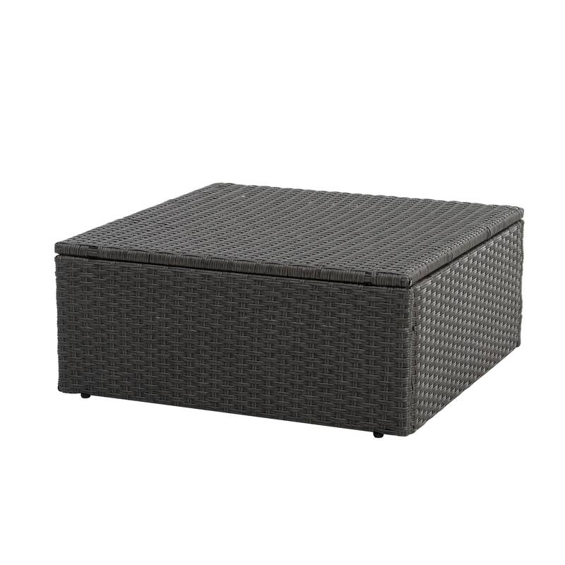 GDFStudio - Modern 7-Piece Outdoor PE Wicker Patio Set with Lounger Sofa, Seats 6