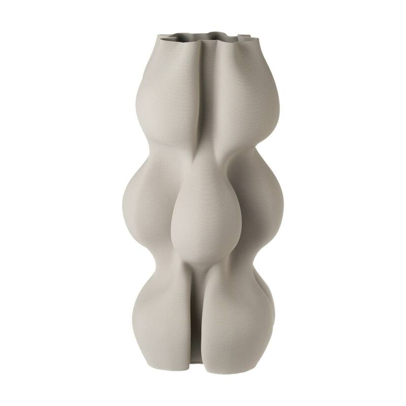 Geometric Ceramic Standing Vase - 19" - Black