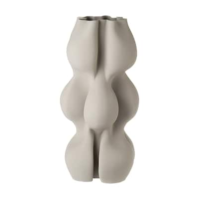 Geometric Ceramic Standing Vase - 19" - Black