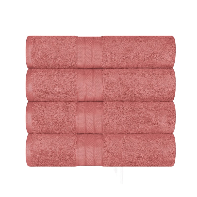 Superior Cotton Solid Highly-Absorbent Bath Towel - (Set of 4)