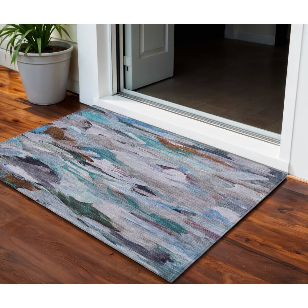 HomeRoots Abstract Transitional Rectangle Outdoor Rug