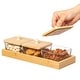 preview thumbnail 9 of 9, Basicwise Glass Jars with Bamboo Lids and Wooden Tray – Rectangular Charcuterie, Snack Organizer and Fruit Platter for Party