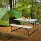 preview thumbnail 10 of 23, Indoor and Outdoor Folding Picnic Table Bench Set with Wood-like Texture - 59" x 54" x 28.5"(L X W X H)