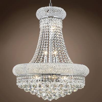 Bagel 14 Light 20" Chrome Chandelier With Clear European/Swarovski Crystals - 26.00