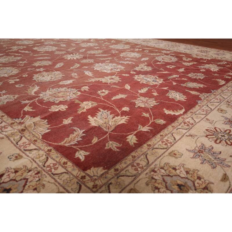 All-Over Floral Peshawar Oriental Large Area Rug Handmade Wool Carpet - 11'8" X 15'0"