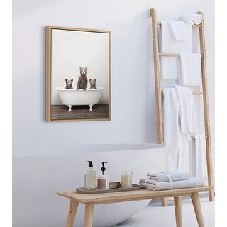 Kate and Laurel Sylvie Three Little Bears in Vintage Bathtub Framed Canvas by Amy Peterson