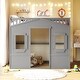 preview thumbnail 30 of 56, Full Size Solid Wood House Loft Bed with Ladder