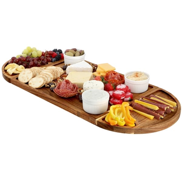 slide 2 of 9, MegaChef 3 Piece Acacia Wood Cutting Board with Maganitized Serving Board Platter