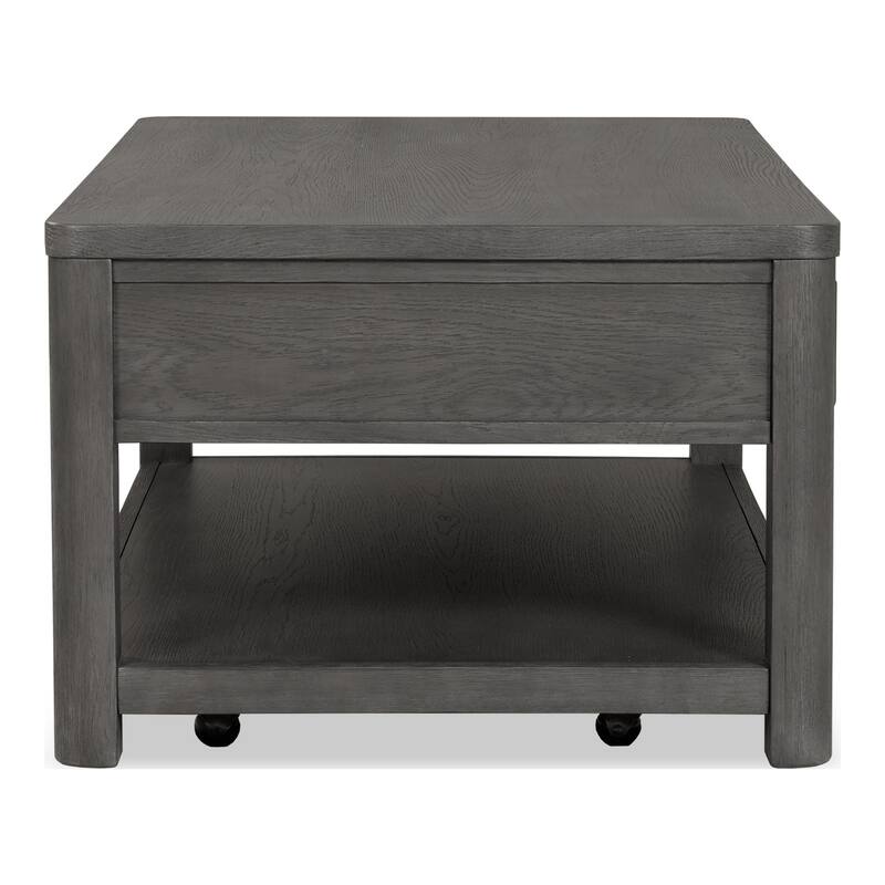 Furniture of America Piez Modern Ash Grey Wood 2-Drawer Coffee Table with Casters