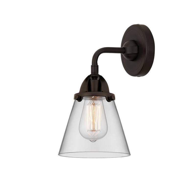 Innovations Lighting Nouveau 2 Cone - 1 Light 6" Sconce - Clear/Oil Rubbed Bronze