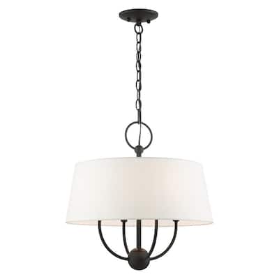 Livex Lighting 4-light Black Pendant Chandelier, 49844-04 - 18"W x 18.75"H
