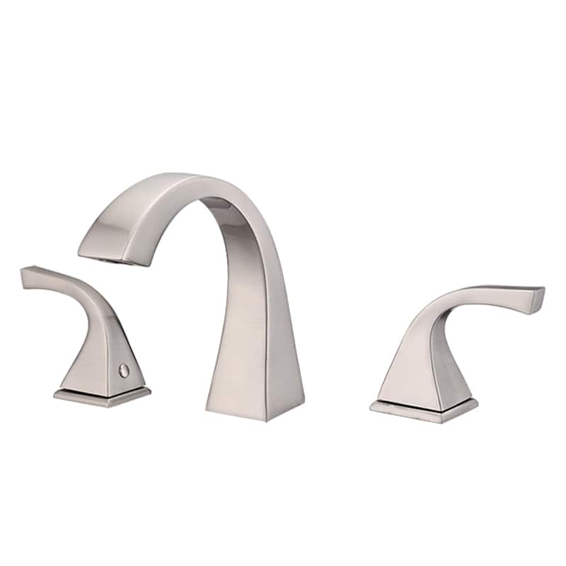 Proox 8 inch Widespread Bathroom Faucet 2 Handle Deck Mounted w/ Drain Assembly - Brushed Nickel