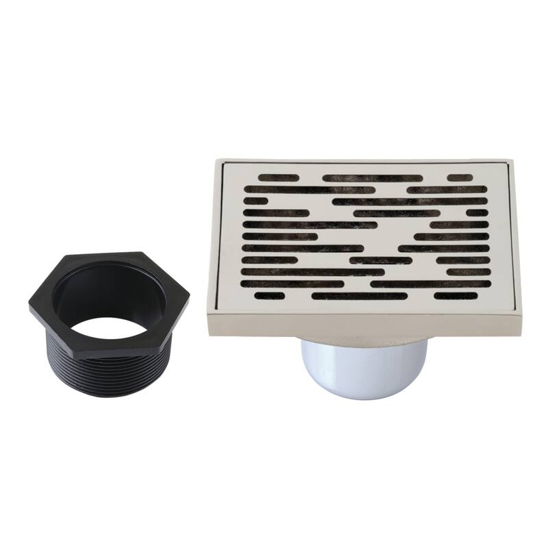 Watercourse Transit 4" Square Grid Shower Drain - Polished Nickel