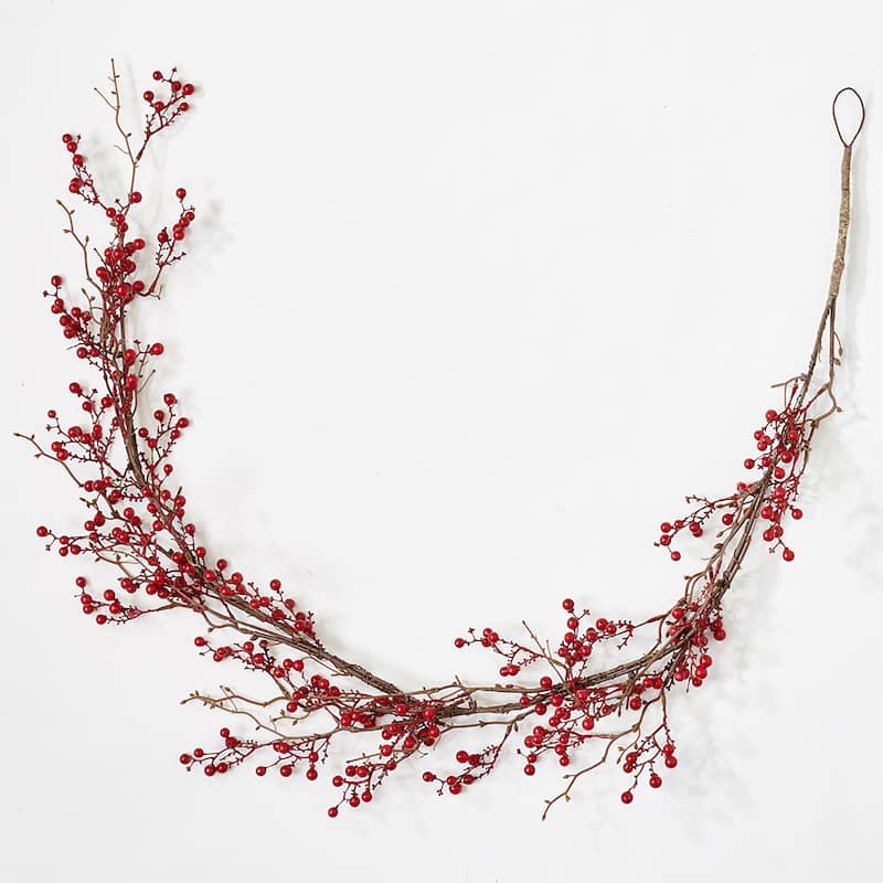 54" Christmas Artificial Red Holly Berry Garland