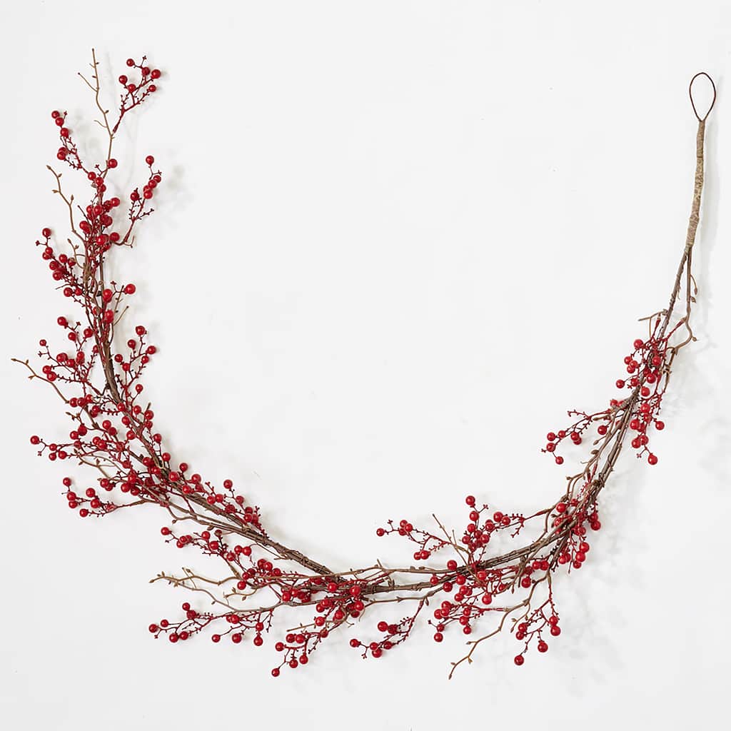 54" Christmas Artificial Red Holly Berry Garland