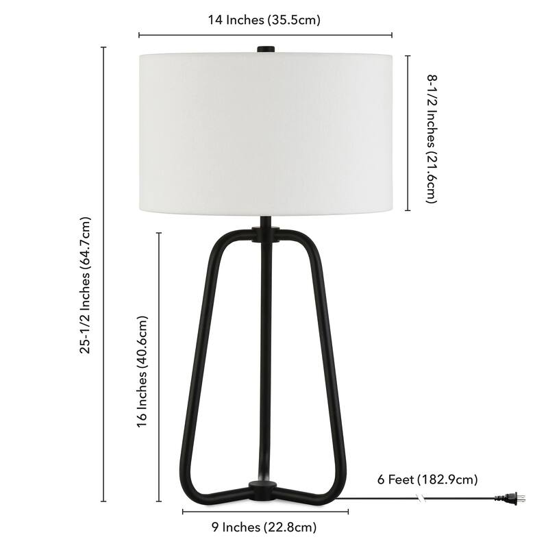 Bryan Table Lamp in Blackened Bronze Finish with Linen Shade