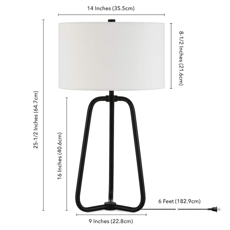 Marduk 25.5" Tall Table Lamp with Fabric Shade - 25" Tall