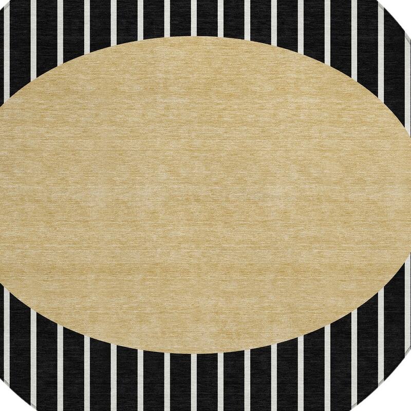 HomeRoots Striped Transitional Rectangle Outdoor Rug