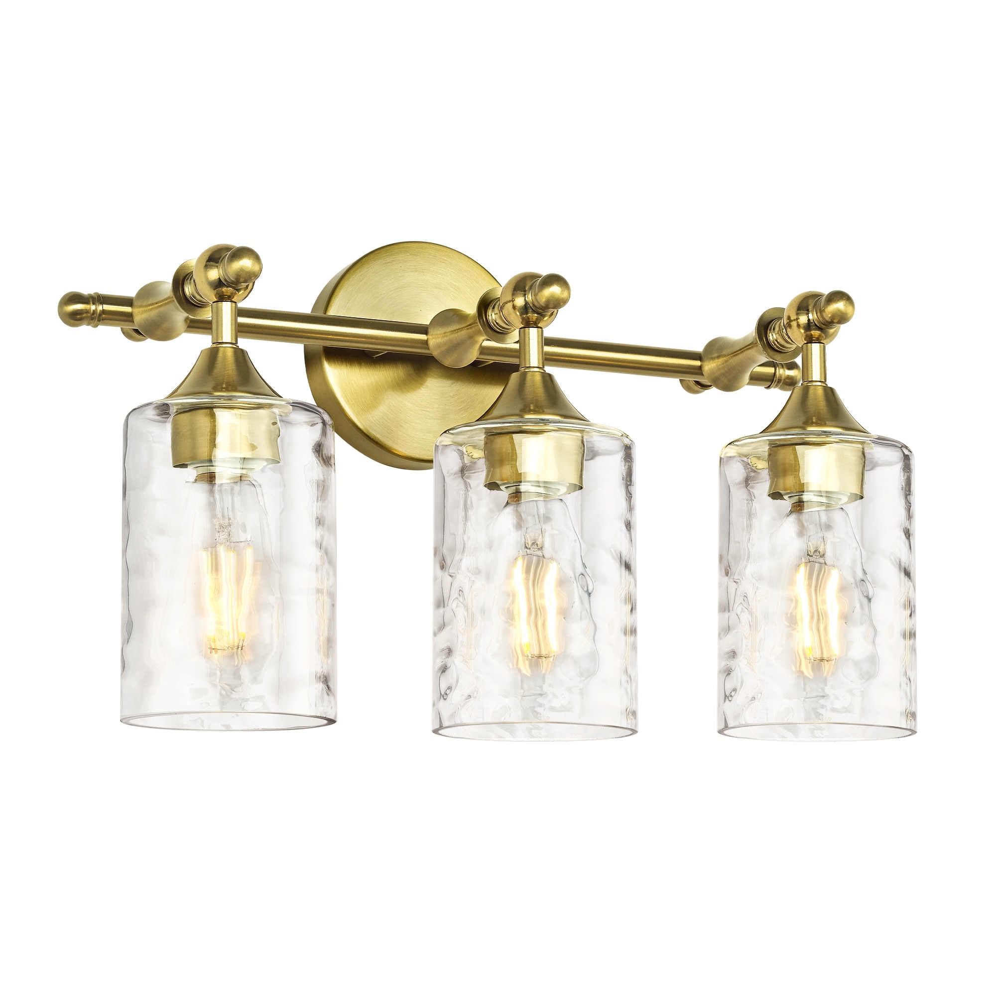 3-Light Wall Sconce with Clear Textured Glass Shades