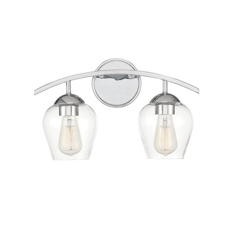 Meridian M80031 2 Light 16" Wide Bathroom Vanity Light with Clear - Chrome
