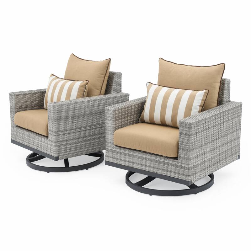 Milo Gray 7 Piece Sunbrella Outdoor Patio Motion Deep Seating Set