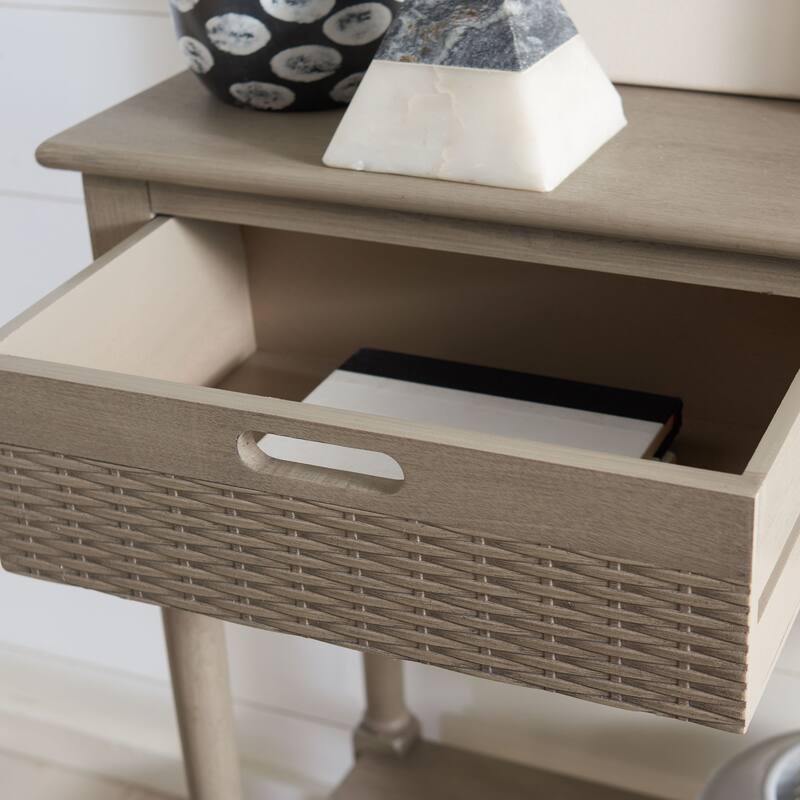SAFAVIEH Lucetta 2-Drawer Console Table - 35.5" W x 13" L x 29.5" H - 36Wx13Dx30H - Greige