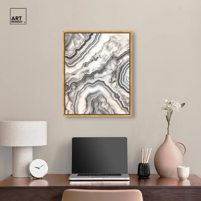 Silvered Sediment Canvas by Art Remedy