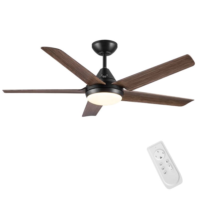Energy Saving Ceiling Fan Light with Reversible Motor & 3-Speed Fan Remote Control, Dimmable 3-Color Temperatures