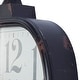 preview thumbnail 16 of 18, Black Metal Distressed Pocket Watch Style Decorative Wall Clock with Ring Finial