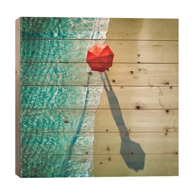 Deep Water Print On Wood by Ambra - Multi-Color