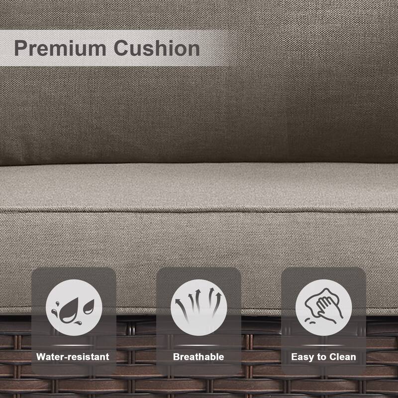 Gymojoy Wicker Swivel Glider Chair with 4 inch Olefin Cushions