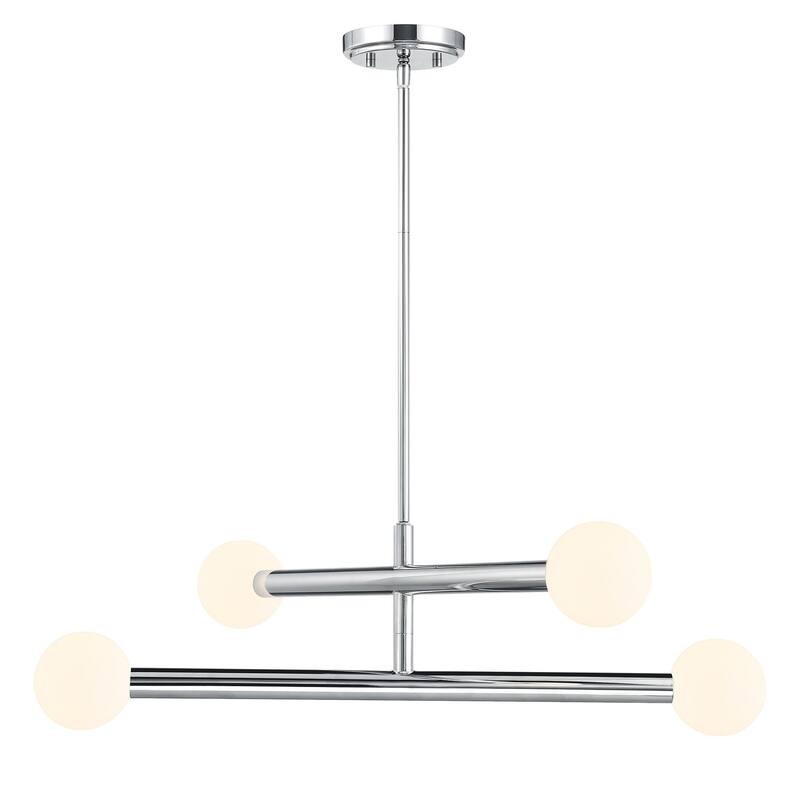 Bellevue SHCH24949 4 Light 30" Wide Chandelier with Opal Glass Shades - Chrome