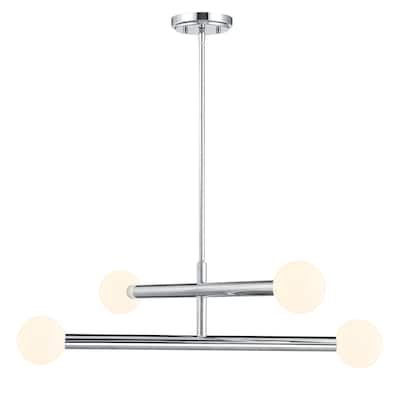 Bellevue SHCH24949 4 Light 30" Wide Chandelier with Opal Glass Shades