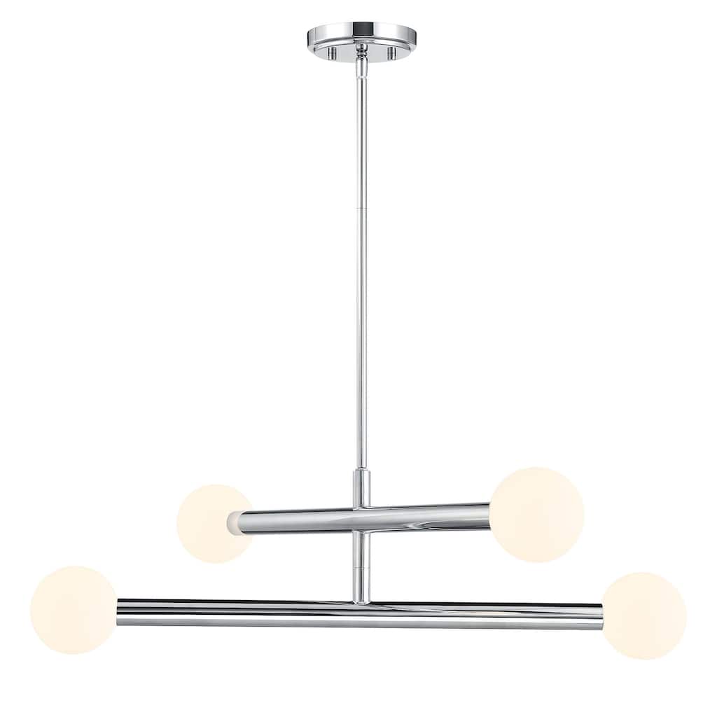 Bellevue SHCH24949 4 Light 30" Wide Chandelier with Opal Glass Shades