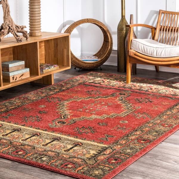 Shop Nuloom Red Traditional Vintage Abstract Tribal Symbols Area Rug Overstock 17373074
