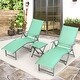 preview thumbnail 10 of 56, Outdoor Aluminum Folding Adjustable Chaise Lounge Chair and Table Set