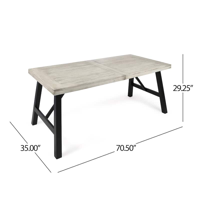 Borocay Outdoor Rectangle Acacia Wood Dining Table by Christopher Knight Home - 70.50 x 35.00 x 29.25