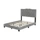 preview thumbnail 31 of 40, Queen Size Velvet Platform Bed with Tufted Headboard and Rivet Design