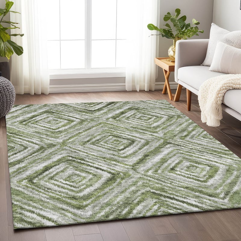 Premium Washable Super Soft Modern Diamond Mayfield Rug