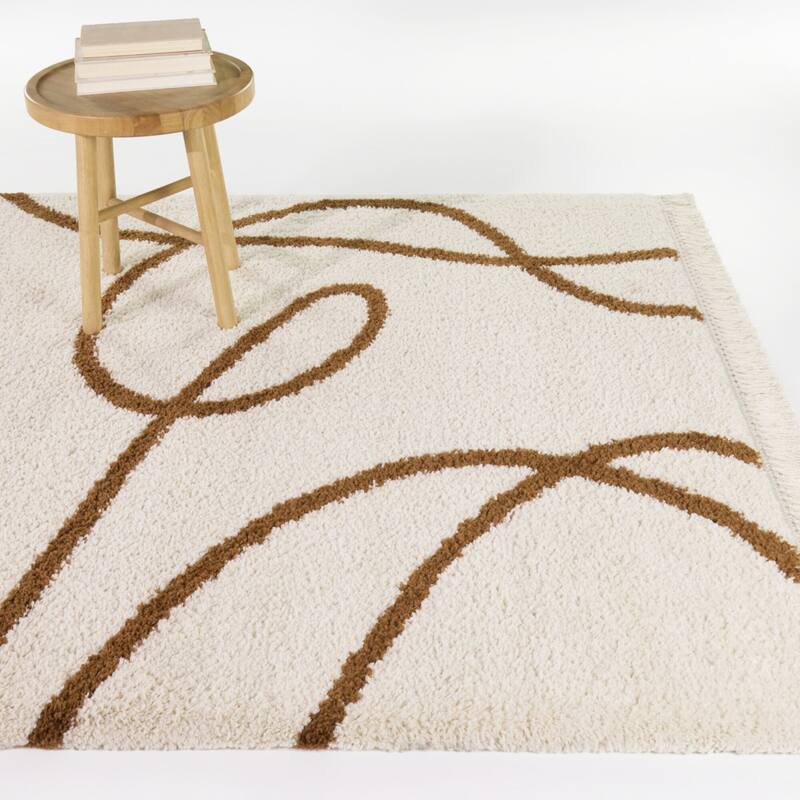 Astaire Contemporary Abstract Area Rug - Rust - 5'3" x 7'