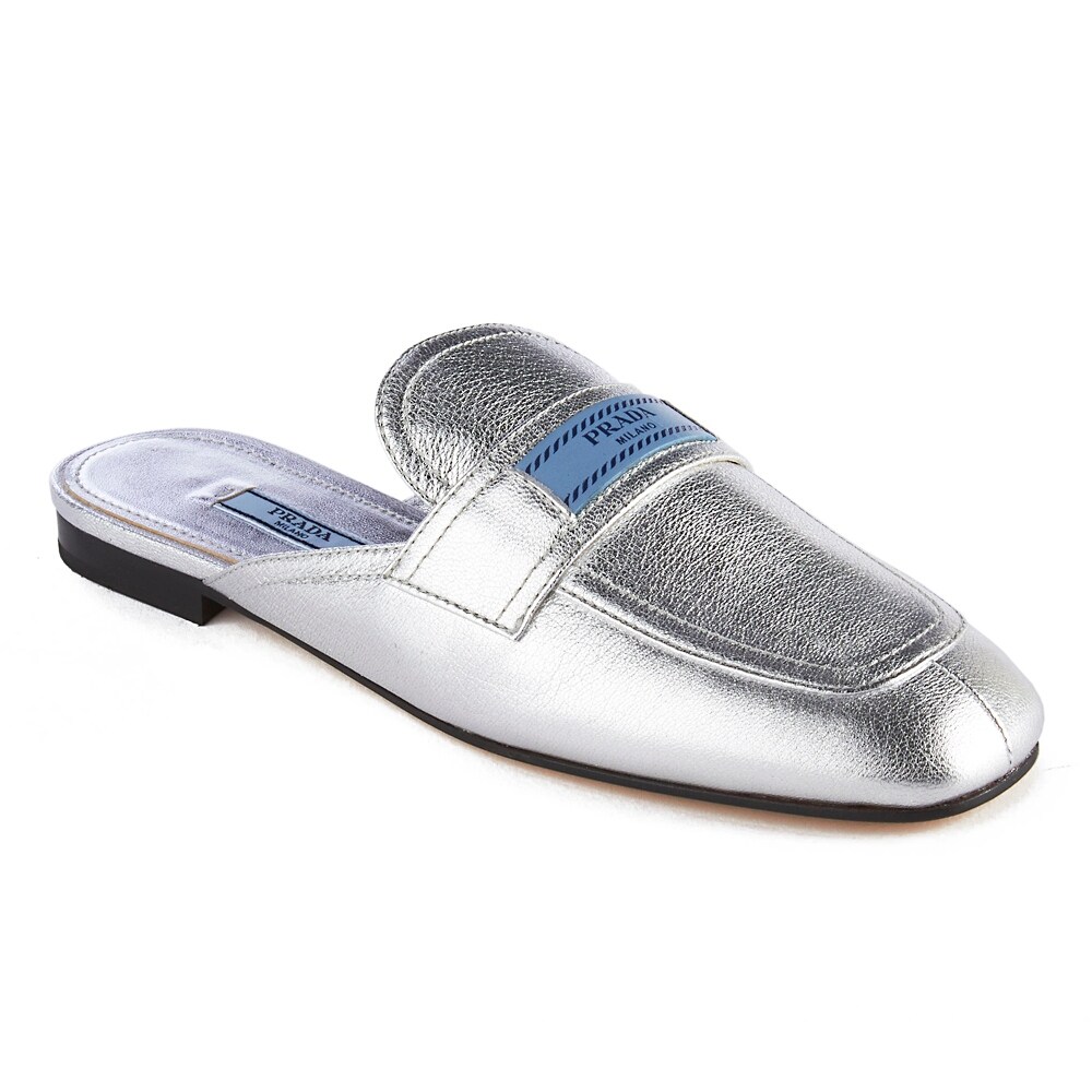 prada silver mules