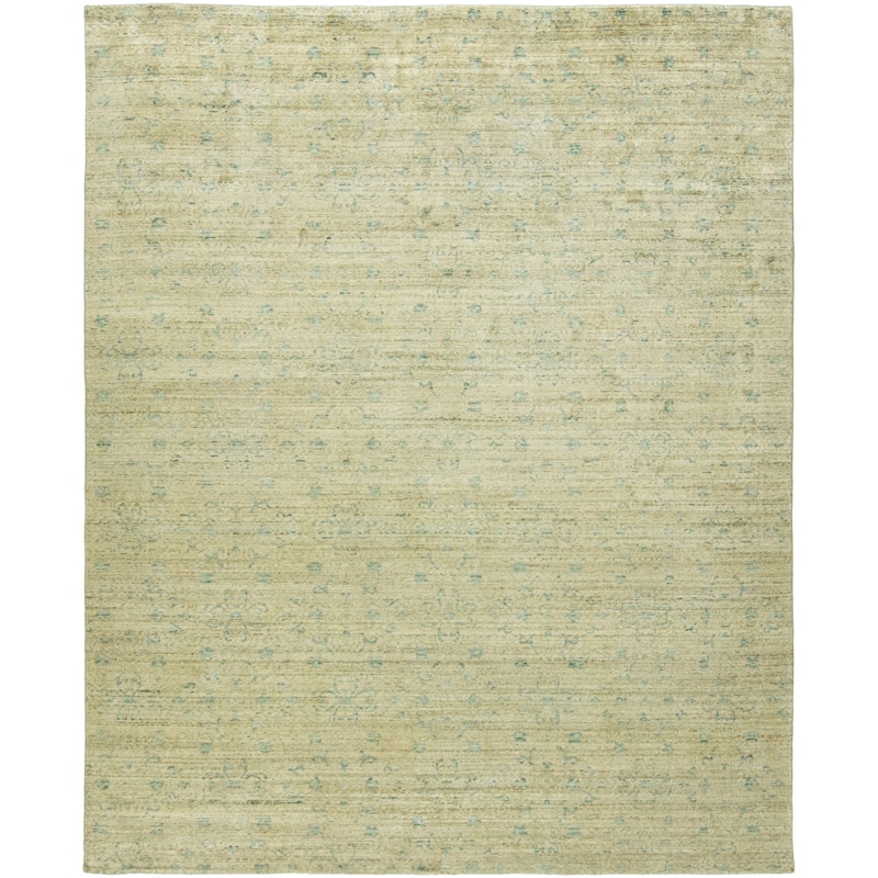 Modern Hand-Knotted Wool & Viscose Area Rug - 9' x 12' - Ivory